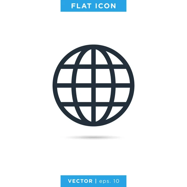 Erde Globus Internet Icon Vector Logo Design Template — Stockvektor