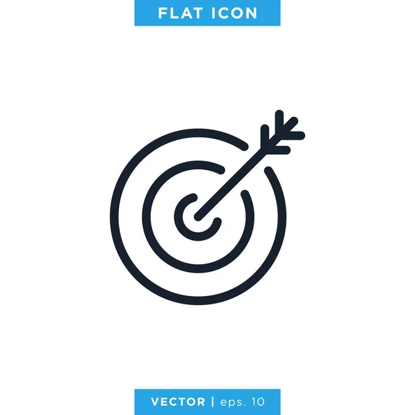 Obiettivo Icona Vettoriale Logo Modello Progettazione Segno Bersaglio Freccia — Vettoriale Stock