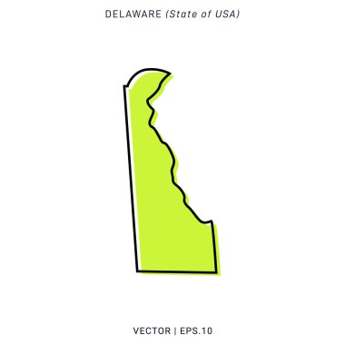Delaware Yeşil Harita Vektör Tasarım Şablonu
