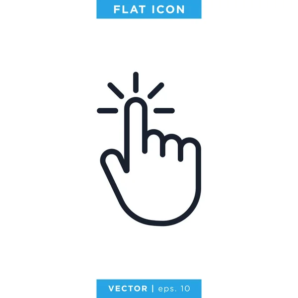 Klik Met Hand Ikoon Vector Ontwerp Sjabloon — Stockvector