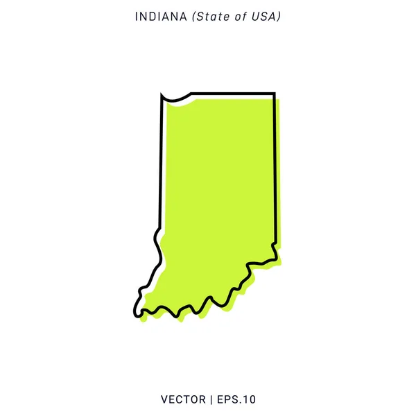 Indiana Yeşil Harita Vektör Tasarım Şablonu