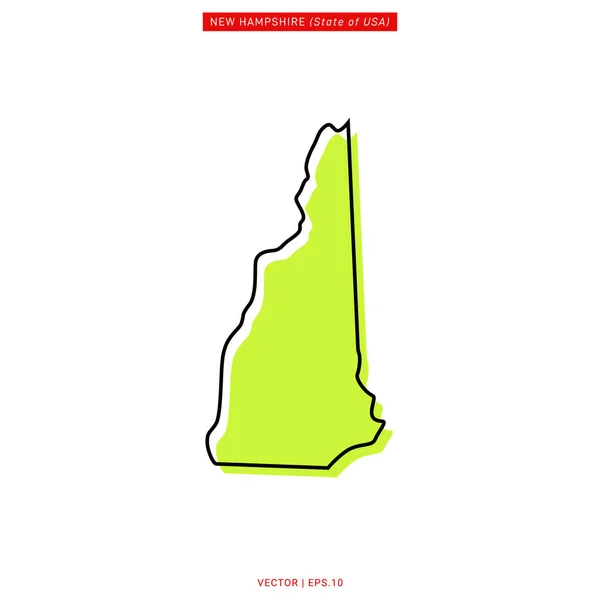 Vektordesign Vorlage Für New Hampshire Green Map — Stockvektor