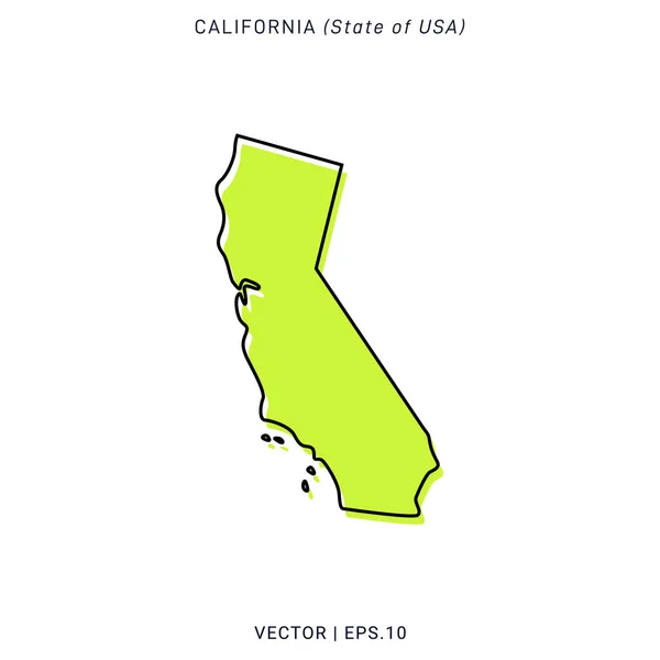 California Green Map Vector Design Template — Stockový vektor