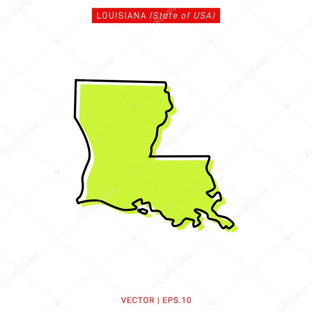 Louisiana Green Map Vector Design Template