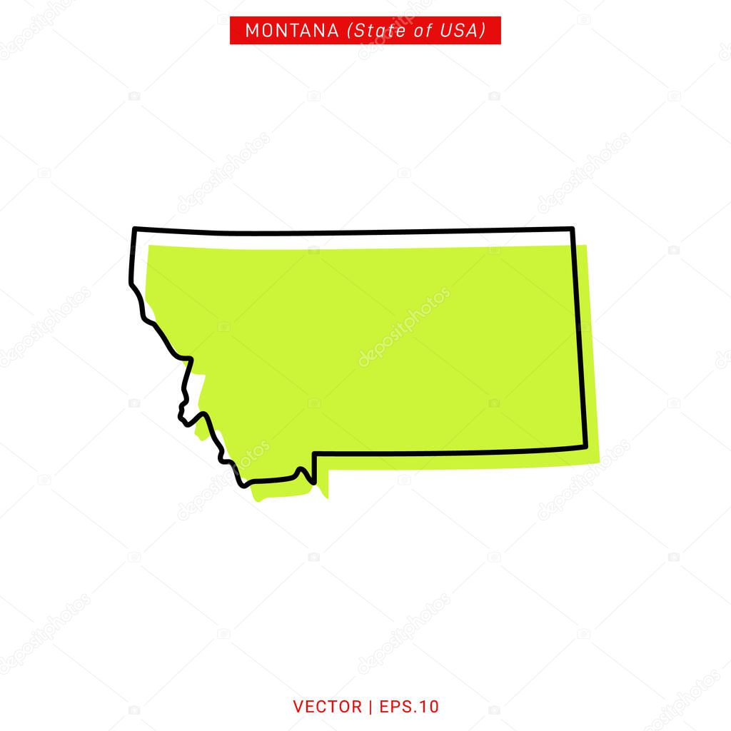 Montana Green Map Vector Design Template