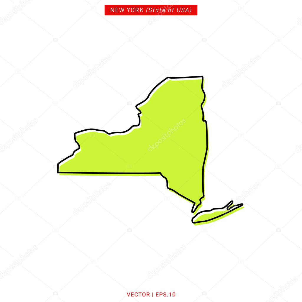 New York Green Map Vector Design Template