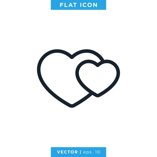 Coração Amor Ícone Vector Logo Design Template Estilo Moderno Curso — Vetor de Stock