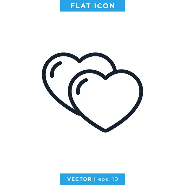 Heart Love Icon Vector Logo Design Sjabloon Trendy Stijl Bewerkbare — Stockvector