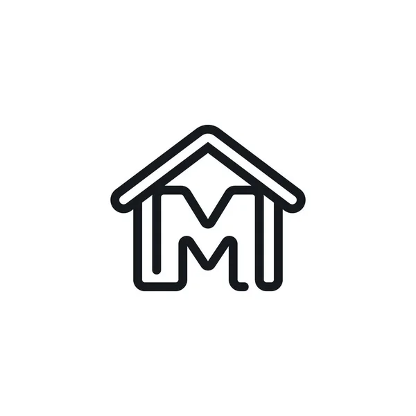 Буква House Icon Icon Vector Design Template — стоковый вектор