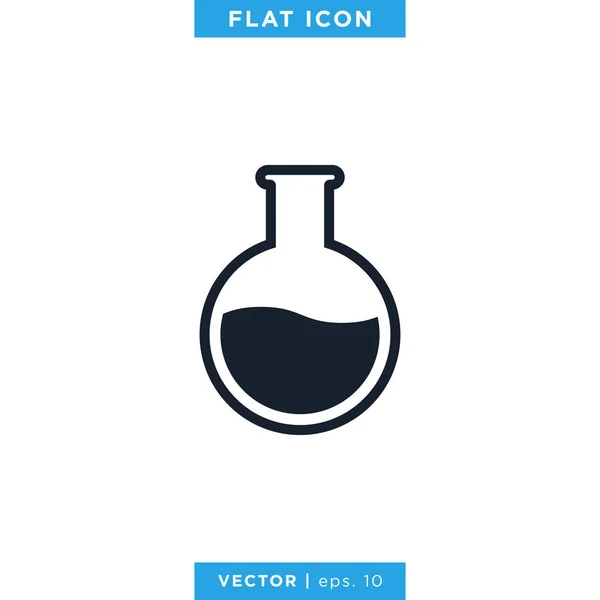 Erlenmeyer Flask Icon Design Template Merke Laboratorieutstyr – stockvektor