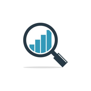 Büyütülüyor Cam ve Finansman Simgesi Vektör Logo Şablonu