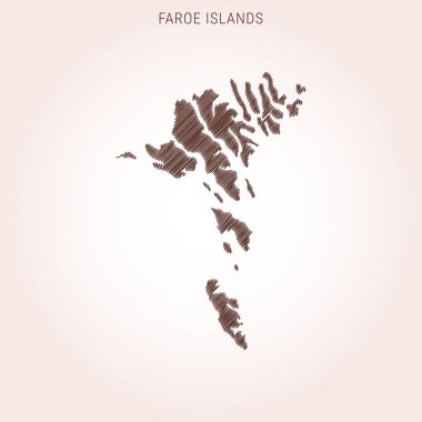 Faroe Adaları Tasarım Şablonu Karalama Haritası.