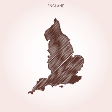 İngiltere Karalama Haritası Tasarım Şablonu.