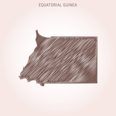 Ekvator Gine Tasarım Şablonu Karalama Haritası.