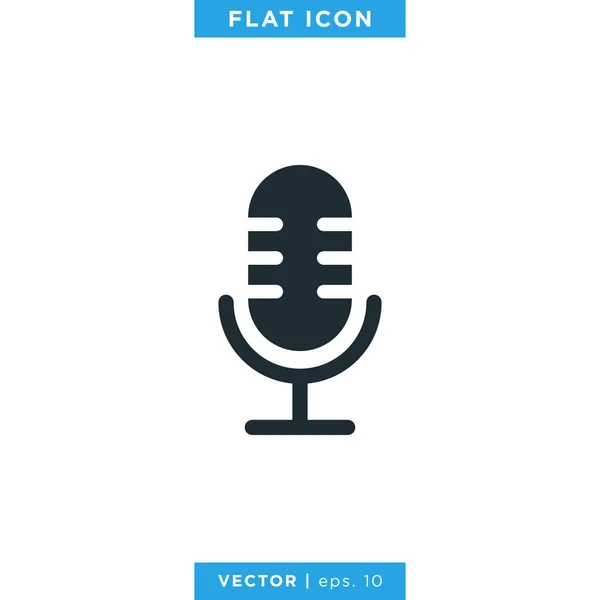 Modèle Conception Logo Vectoriel Icône Microphone Vecteur Modifiable Eps — Image vectorielle