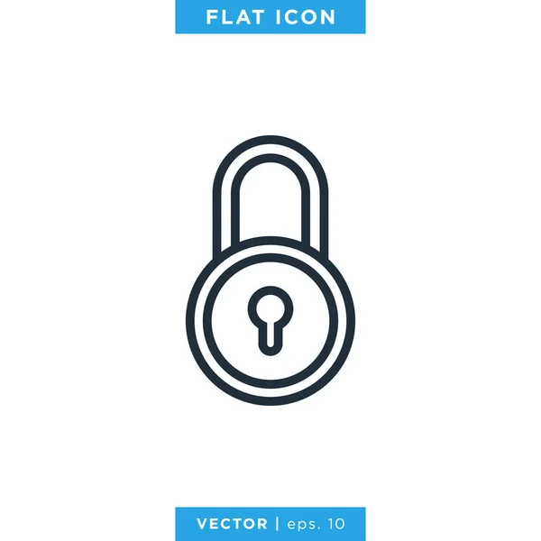 Hangslot Icoon Vector Logo Ontwerp Sjabloon — Stockvector