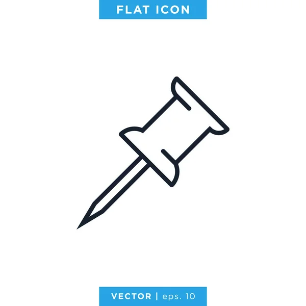 Push Pin Icon Vector Ontwerp Sjabloon — Stockvector