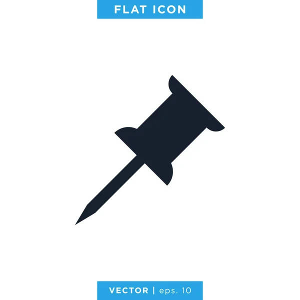 Push Pin Icon Vector Illustratie Ontwerp Sjabloon — Stockvector