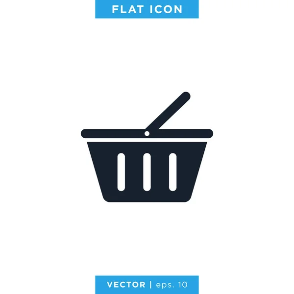 Cesta Compra Icono Vector Plantilla Diseño — Vector de stock