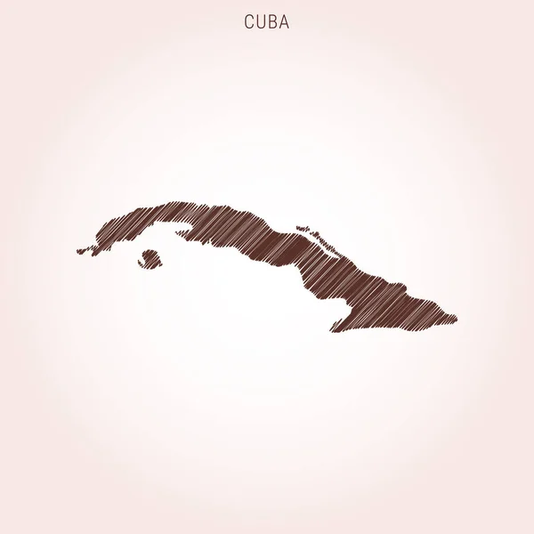 Scribble Karte Von Kuba Design Template — Stockvektor