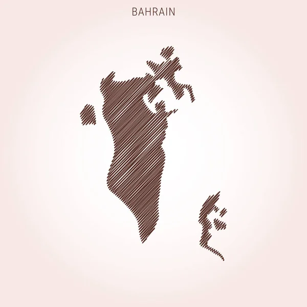 Scribble Map Bahrain Design Template — Stock Vector