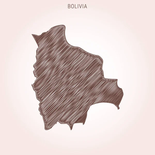 Scribble Carte Bolivie Modèle Conception — Image vectorielle