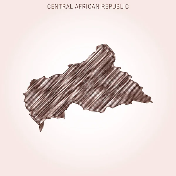 Scribble Karte Der Zentralafrikanischen Republik Design Vorlage — Stockvektor