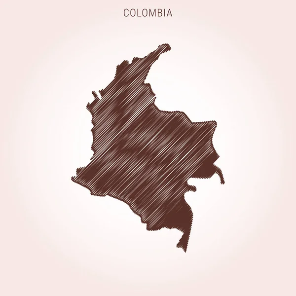 Scribble Carte Colombie Modèle Conception — Image vectorielle