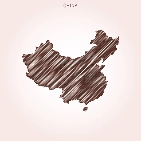 Scribble Karte Von China Design Template — Stockvektor