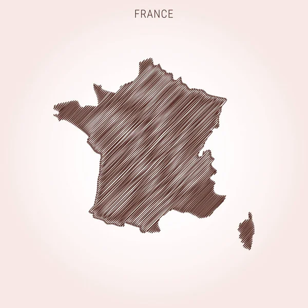 Scribble Mappa Della Francia Design Template — Vettoriale Stock