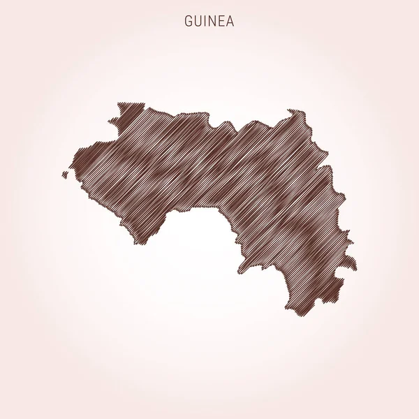 ギニアデザインテンプレートのスクリブルマップ — ストックベクタ