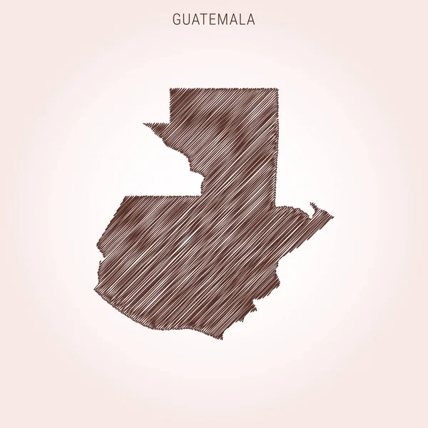 Scribble Karta Över Guatemala Design Mall — Stock vektor