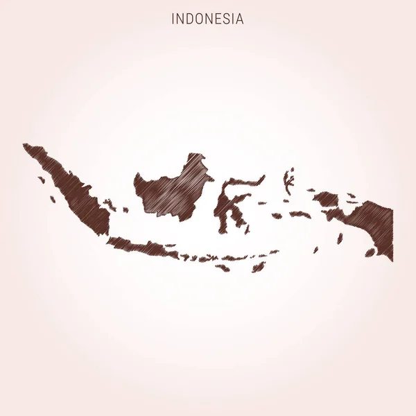 Scribble Map Indonesia Design Template — Stock Vector