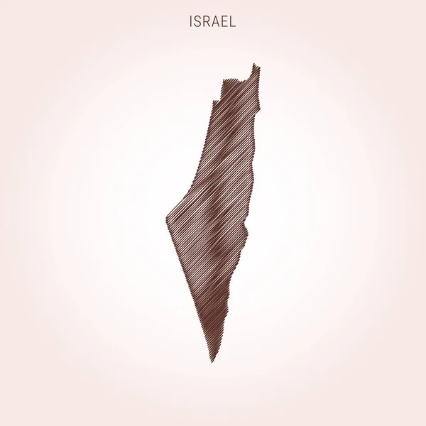 Szablon Projektu Mapy Izraela Scribble — Wektor stockowy