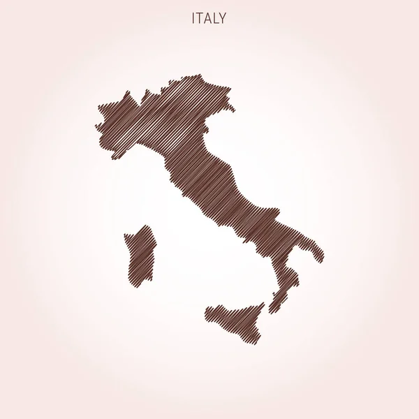 Scribble Mappa Dell Italia Design Template — Vettoriale Stock