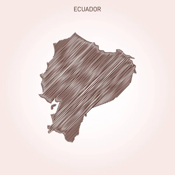Scribble Map Ecuador Design Template — стоковий вектор