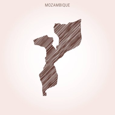Mozambik Tasarım Şablonu Karalama Haritası.