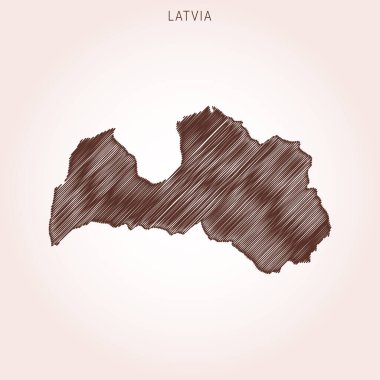 Letonya Tasarım Şablonu Karalama Haritası.