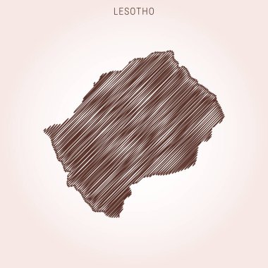 Lesotho Tasarım Şablonu Karalama Haritası.