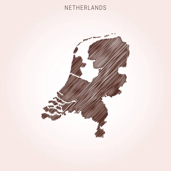 Scribble Mapa Holanda Plantilla Diseño Vectorial — Vector de stock