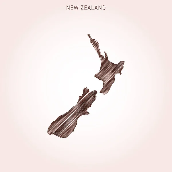 Scribble Map New Zealand Illustration Design Template Vector Eps — Vector de stock