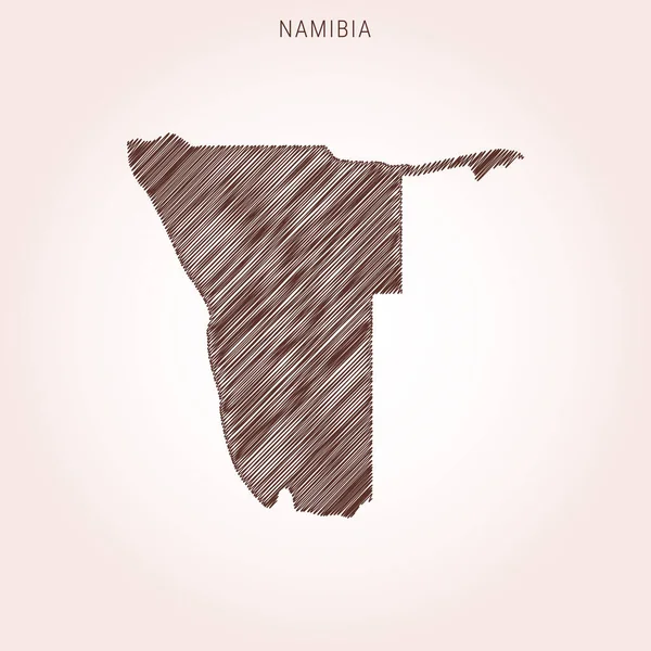 Scribble Karta Över Namibia Design Mall — Stock vektor