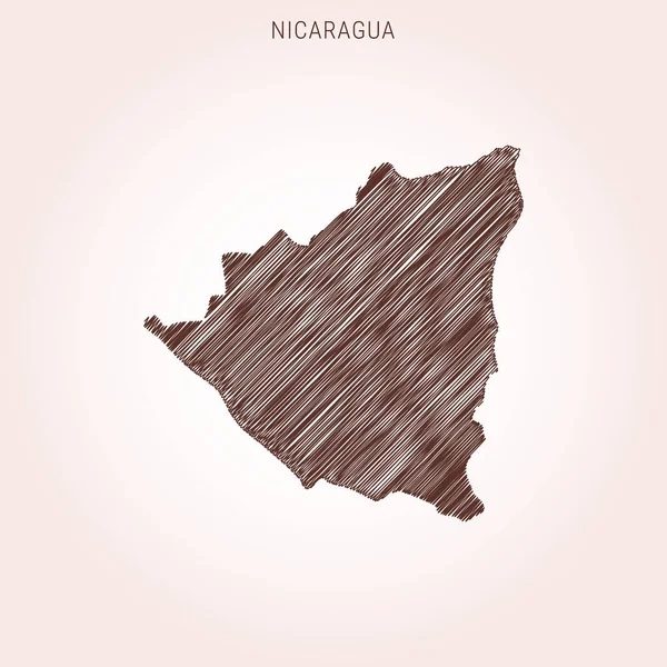 Scribble Carte Nicaragua Modèle Conception — Image vectorielle