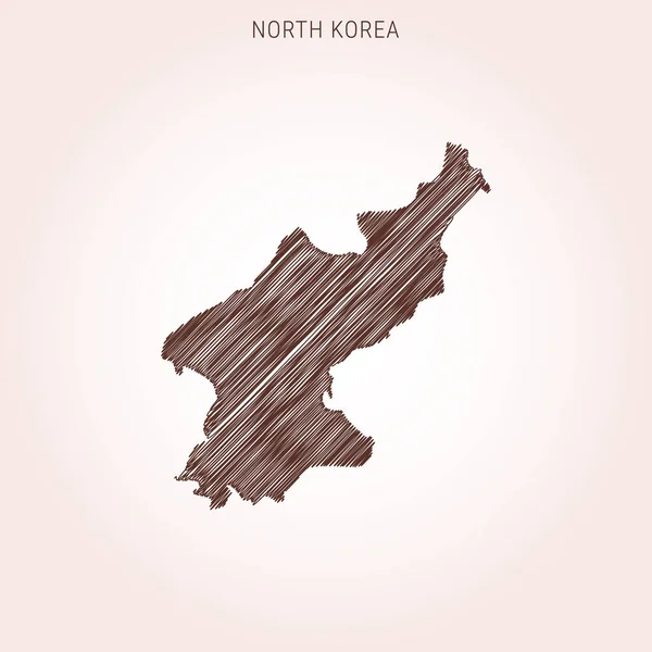 Scribble Map North Korea Design Template — Stockový vektor