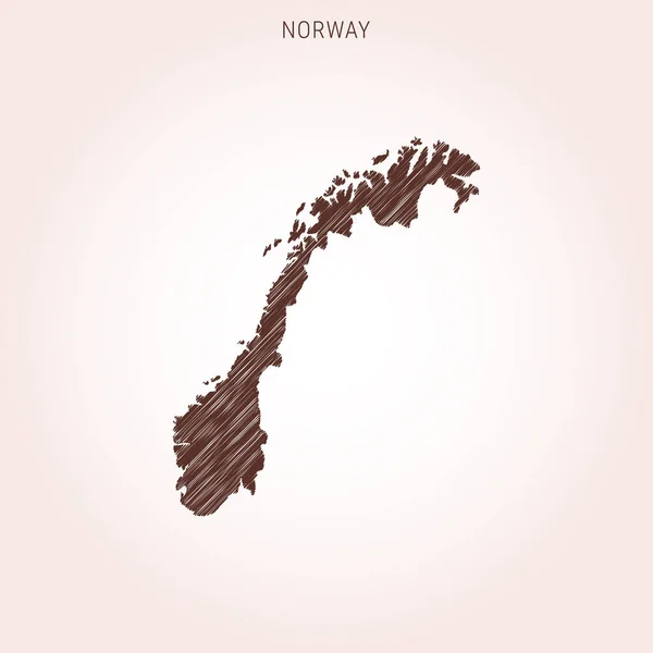 Scribble Mapa Modelo Design Noruega — Vetor de Stock
