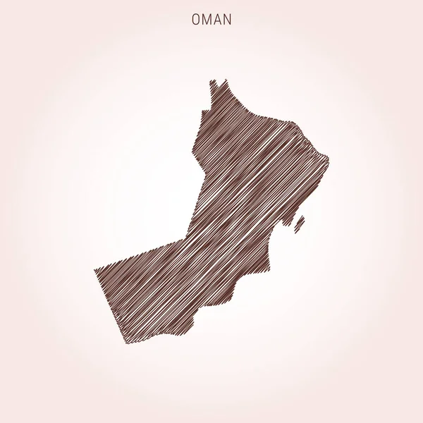 Scribble Map Oman Design Template — Stock Vector