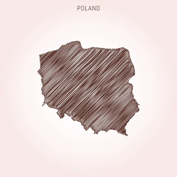 Scribble Karte Von Polen Design Template — Stockvektor