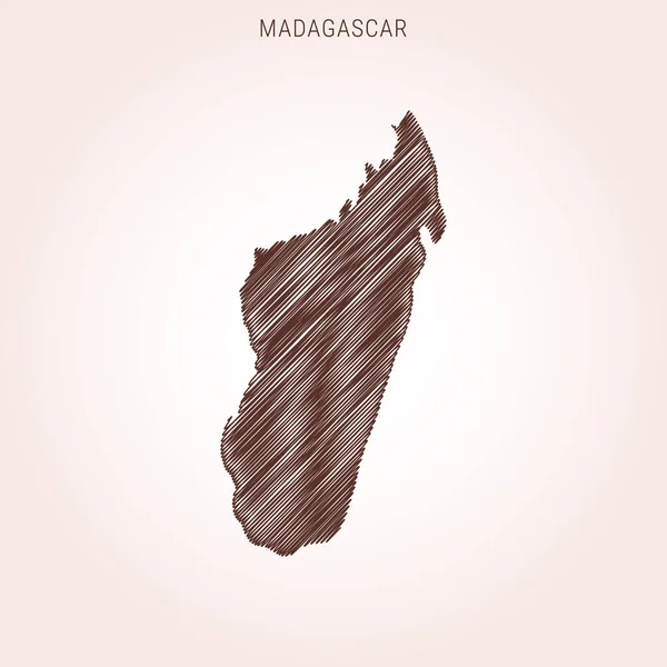 Scribble Karte Von Madagaskar Design Template — Stockvektor