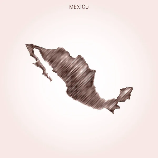 Scribble Karta Över Mexiko Design Mall — Stock vektor