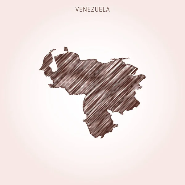 Scribble Carte Venezuela Modèle Conception — Image vectorielle